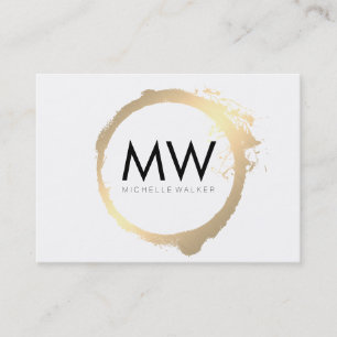 Snyggt Faux Guld Ring med Chic Monogram Visitkort