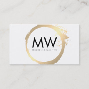 Snyggt Faux Guld Ring med Chic Monogram Visitkort