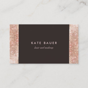 Snyggt FAUX Ro Guld Sequin Beauty and Beauty Visitkort