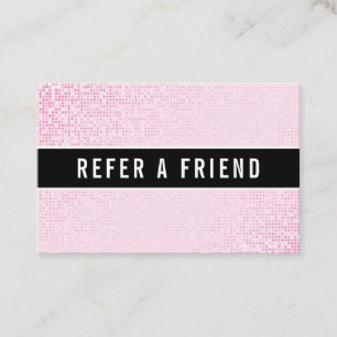 Snyggt Faux Rosa Sequin Salon Referral Customer Visitkort