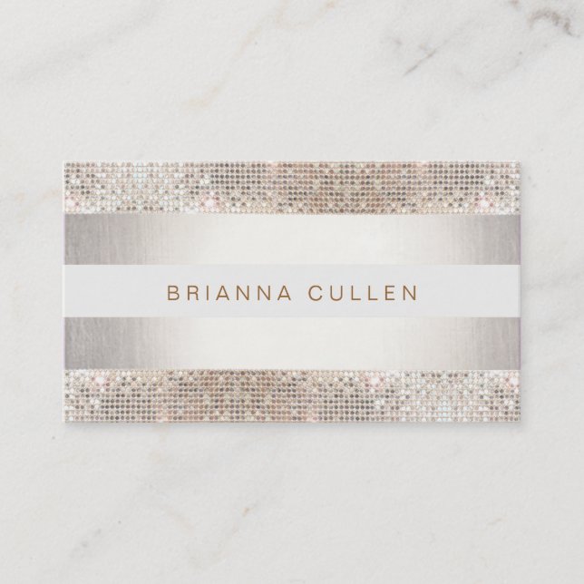Snyggt Faux Sequin Rand Beauty och Mode Visitkort (Framsida)