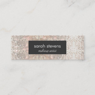 Snyggt Faux Silver Sequins Beauty Mode Retro Mini Visitkort