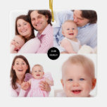 Snyggt fem Family Photo Collage Namn Julgransprydnad Keramik<br><div class="desc">Här är en underbar idé om att visning dina favoritfoton! Byt enkelt ut dig mot fem av dina favoritfoton på framsidan och sedan en annan på baksidan, tillsammans med namn om du vill, eller ta bort texten om du vill. Fin gåva till morföräldrar också! För bästa resultat, skörd dina foton...</div>