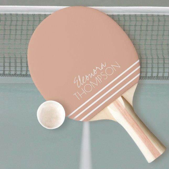 Snyggt Feminine Dusty Ro Stripe Monogram Pingisracket (Skapare uppladdad)