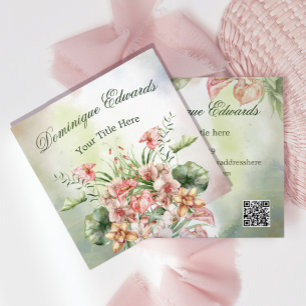 Snyggt Flowers för tropiska botaniska Chic Fyrkantigt Visitkort