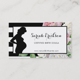 Snyggt Flowers och Rand Moderskap Birth Doula Visitkort