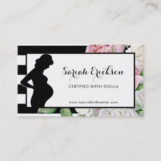 Snyggt Flowers och Rand Moderskap Birth Doula Visitkort