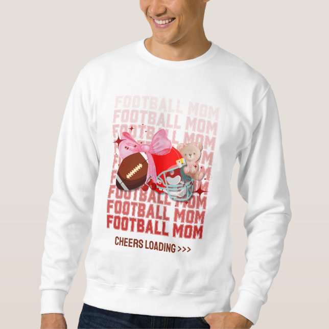 Snyggt FOOTBALL MAMMA Coquette Lång Ärmad Tröja (Framsida)