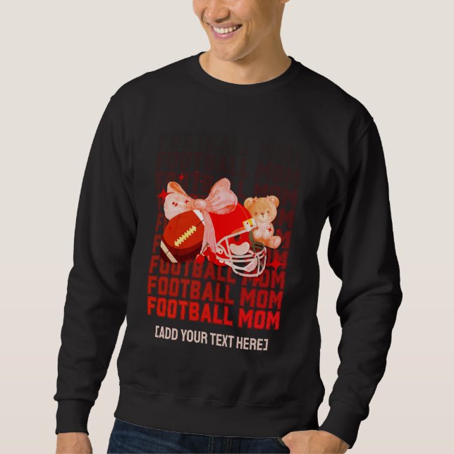 Snyggt FOOTBALL MAMMA Coquette Lång Ärmad Tröja (Framsida)