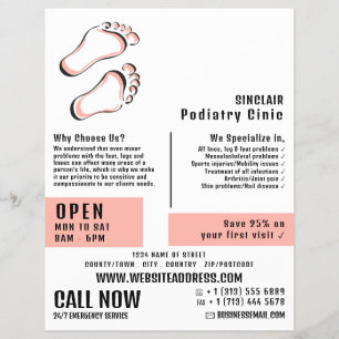 Snyggt Footprint, Podiatry Clinic, Podiatrist Reklamblad