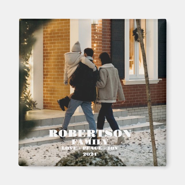 Snyggt för anpassningsbar av julfamiljens personli magnet (Framsidan)