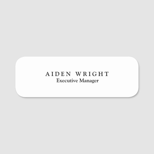 Snyggt för attraktivt Trendig Modern Minimalist Wh Namnbricka (Framsida)