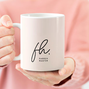 Snyggt för Chic av för Rosa i Monogram Script-sk Kaffemugg