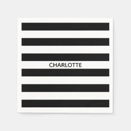 Snyggt för eget namn för minimalistiskt svart vitt pappersservett