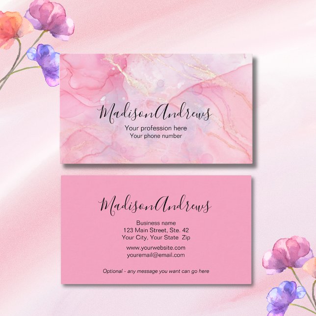 Snyggt för Elegant av rosa Professionell Visitkort (Pleasing pinks are featured in this attractive, yet professional, business card design.)