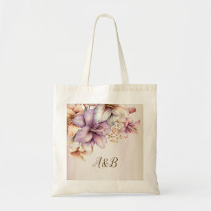 Snyggt för Eleganten Watercolor Boho Rosa Flowers Tygkasse
