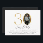 snyggt för fotoelegant i 30års födelsedag Modern G Inbjudningar<br><div class="desc">30års födelsedag Modern Guld fotot elegant snyggt party inbjudan med .</div>