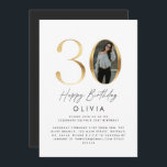 snyggt för fotoelegant i 30års födelsedag Modern G Inbjudningar<br><div class="desc">30års födelsedag Modern Guld fotot elegant snyggt party inbjudan med .</div>