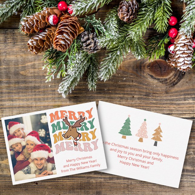 snyggt för fotogrupp i god jul-familjen anteckningskort (Skapare uppladdad)