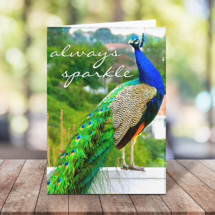 Snyggt för Gnistra av Blått Grönt, Peacock Photo A Kort