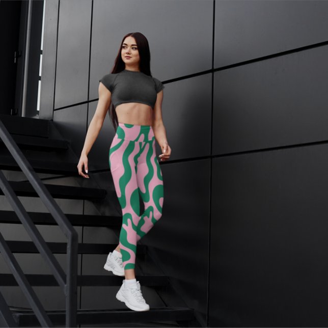 snyggt för grönt och rosa abstrakt för roligt, sva leggings (Skapare uppladdad)