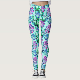 Snyggt för konstnärlig Chic Modern Cactus Mönster Leggings