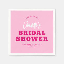 Snyggt för Möhippa av minimal skriptShock rosa Pappersservett