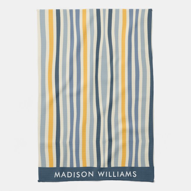 Snyggt för Monogram Färgad Linjer Elegant Kökshandduk (Vertikal)