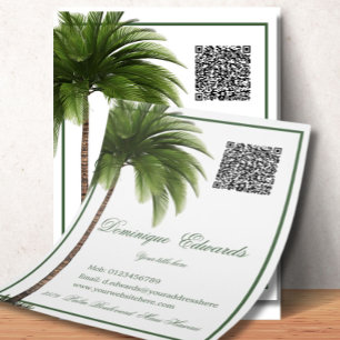 Snyggt för QR-koden för Tropical Handflatan Träd Reklamblad
