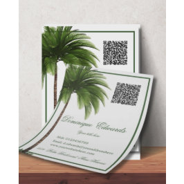 Snyggt för QR-koden för Tropical Handflatan Träd Reklamblad
