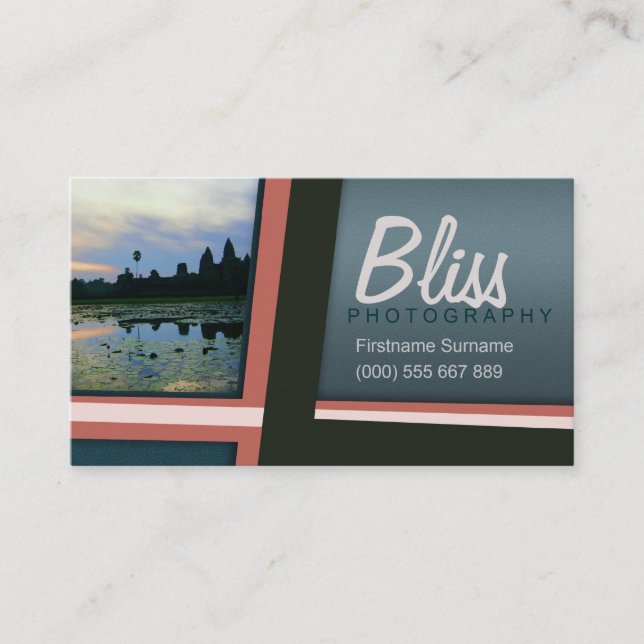 Snyggt för resefotografi Modern fotomall Visitkort (Framsida)
