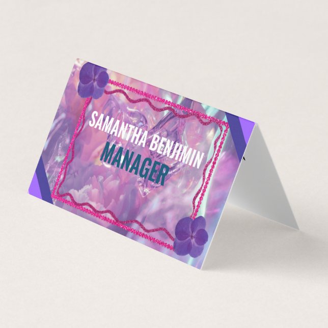 Snyggt för Rosa av klassisk Lila i modern Professi Visitkort (Framsida)