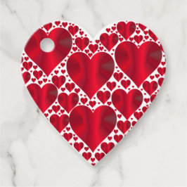 snyggt för valentineser av metallröda hjärtan i el gåvor etiketter