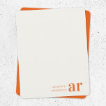 Snyggt för vintage Typografi Monogram Retro-Orange Anteckningskort<br><div class="desc">En vintage monogramdesign som har en retrotypografi som lätt kan vara personlig med ditt namn och initialer för att skapa en unik anpassningsbar stationär utformning! Utformningen har en stil klassisk elfenbensbakgrund i åldras tillsammans med ett typsnitt i orangen med en kompletterande bakgrund på baksidan.</div>