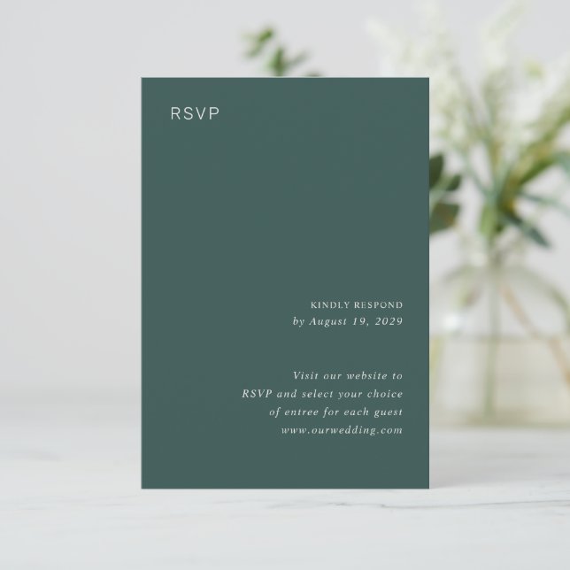 Snyggt Forest Grönt - minimalistisk Bröllop OSA Kort (Stående Fram)