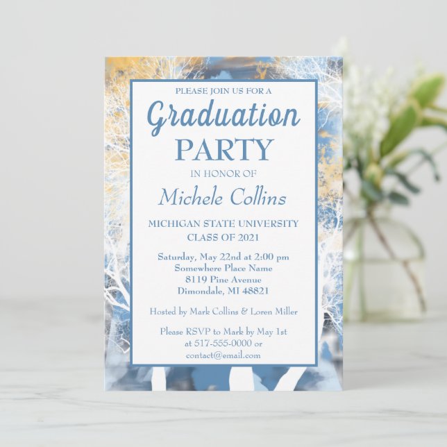 Snyggt Forest Sunset Party-inbjudan Inbjudningar (Stående Fram)