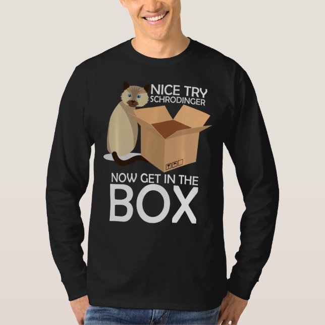 Snyggt försök Schrodinger Cat Quantum Physics Majo T Shirt (Framsida)