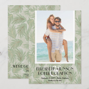 Snyggt Foto Bröllop Tropical Save Date Spara Datumet