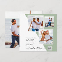 Snyggt Foto Bröllopsinbjudan QR-kod Spara datum Gr