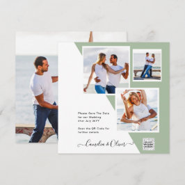 Snyggt Foto Bröllopsinbjudan QR-kod Spara datum Gr