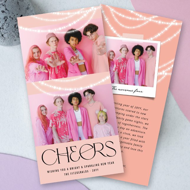 Snyggt Foto för nyårsschackpjäser med mousserande  Julkort (Skapare uppladdad)