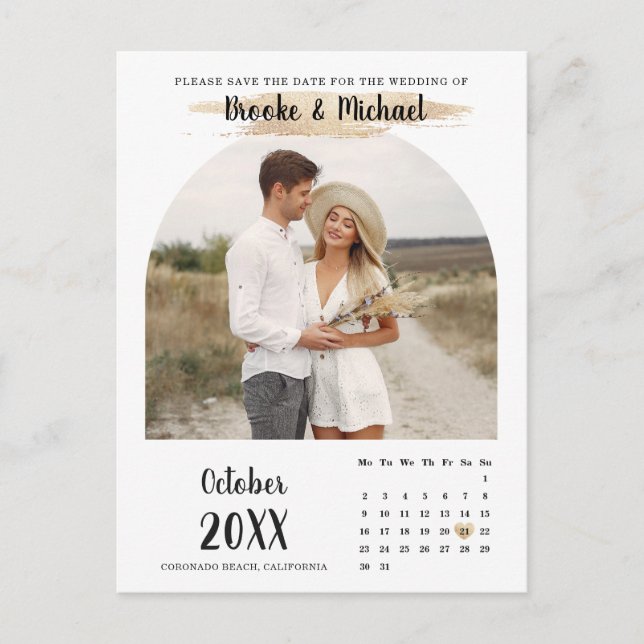Snyggt Fotokalender Spara datumkortet Vykort (Framsida)