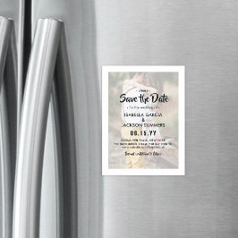 Snyggt Fotoövertäckning Modern Bröllop spara datum Magnetisk Inbjudningskort