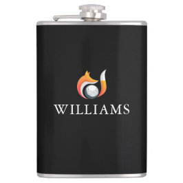 Snyggt Fox och Golf Boll Personlig Namn Fickplunta