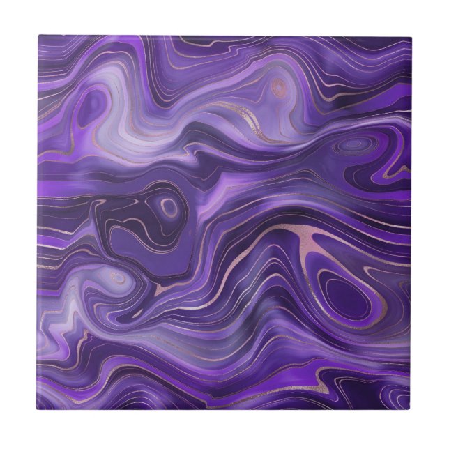 Snyggt Funky Groovy Lila Kurvor Marble 1-6 Kakelplatta (Framsidan)