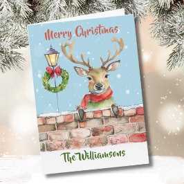 Snyggt Funky Quirky Watercolor Reindeer Kort