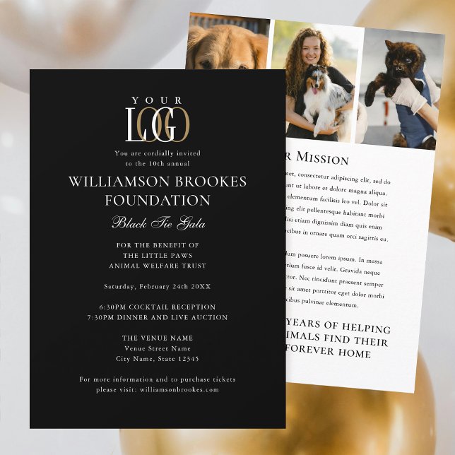 Snyggt Gala Anpassningsbar Event Logotyp Photo Bla Inbjudningar (Skapare uppladdad)