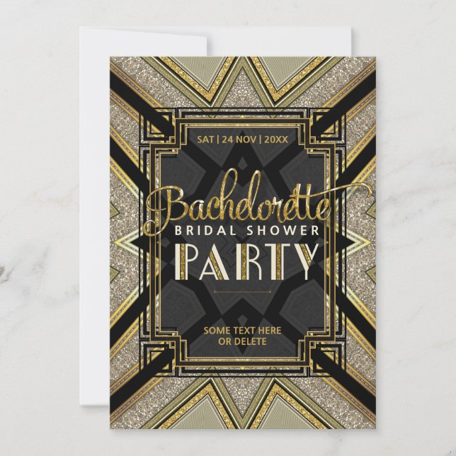 Snyggt Gatsby Girls Bachelorette Möhippa Inbjudningar (Framsida)