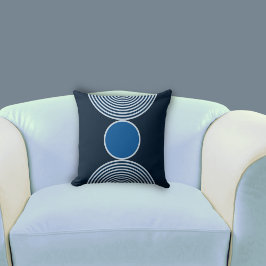 Snyggt Geometric Blue Circle Mönster Kudde