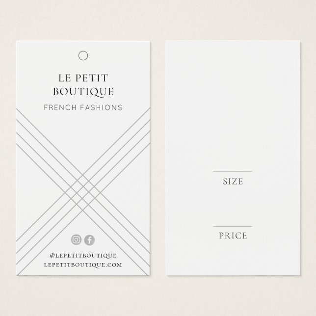 Snyggt Geometric Grått Clothing Pris Märkre Visitkort (Framsida & baksida)